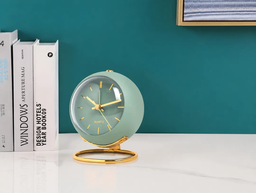 Nordvik - Silent Quartz Desk Alarm Clock - White