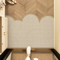 Patterned washable indoor door mat placed in a home entrance