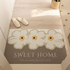 Patterned washable indoor door mat placed in a home entrance