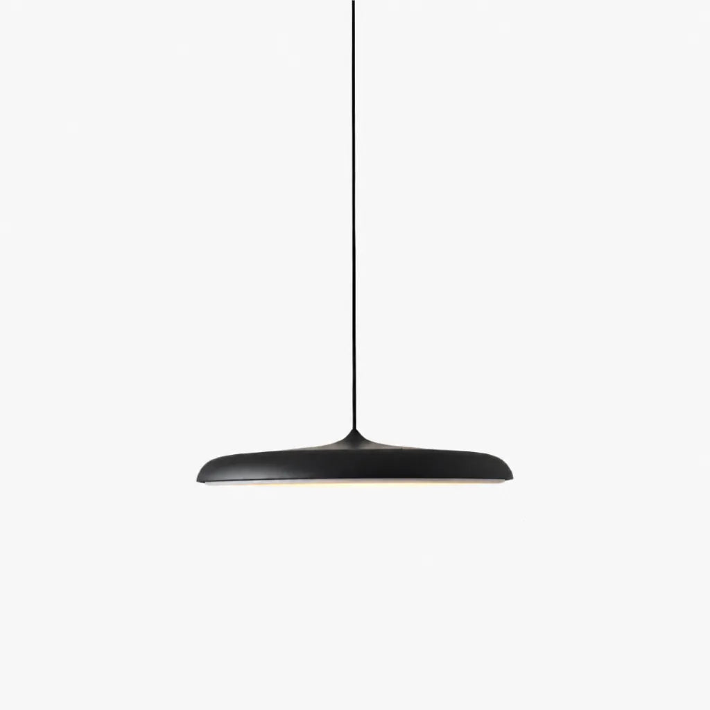 Diskara - Flat Round LED Pendant Ceiling Light - Black