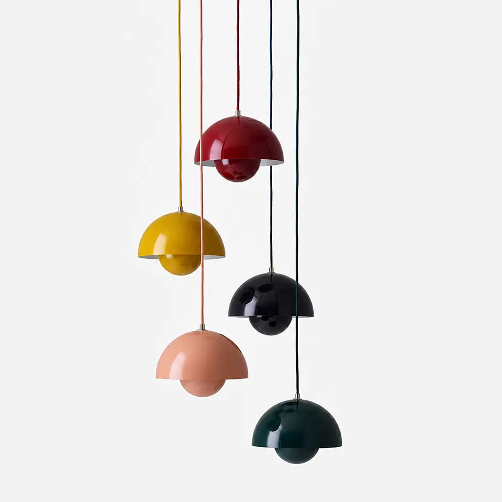 Domvara - Retro Dome Pendant Ceiling Light Fixture - Cream
