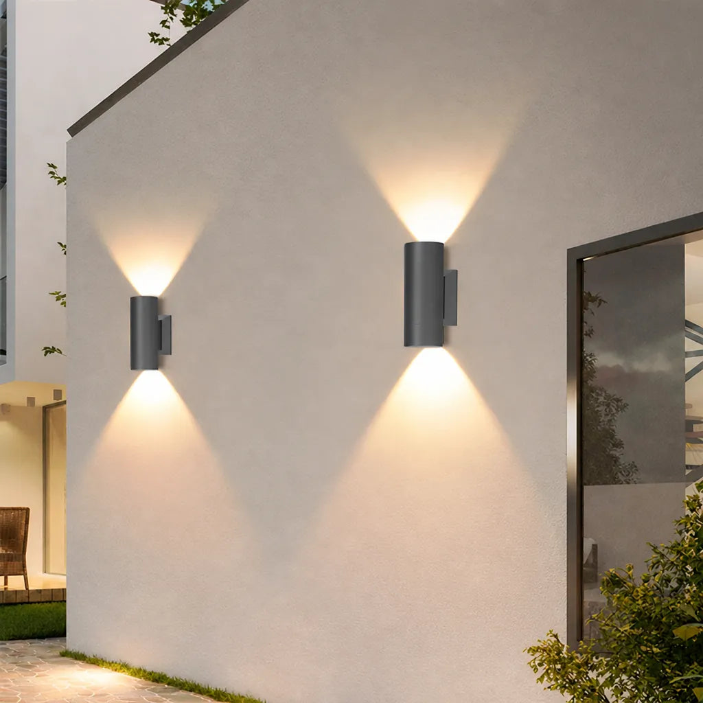Vexolar - Up Down Outdoor Wall Light Cylindrical - Black