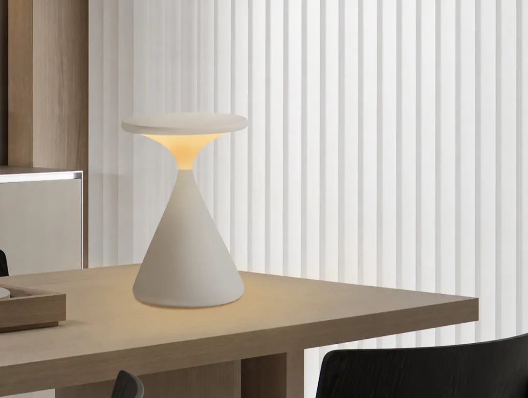 Lumaris - Hourglass Dimmable Cordless LED Table Lamp - White