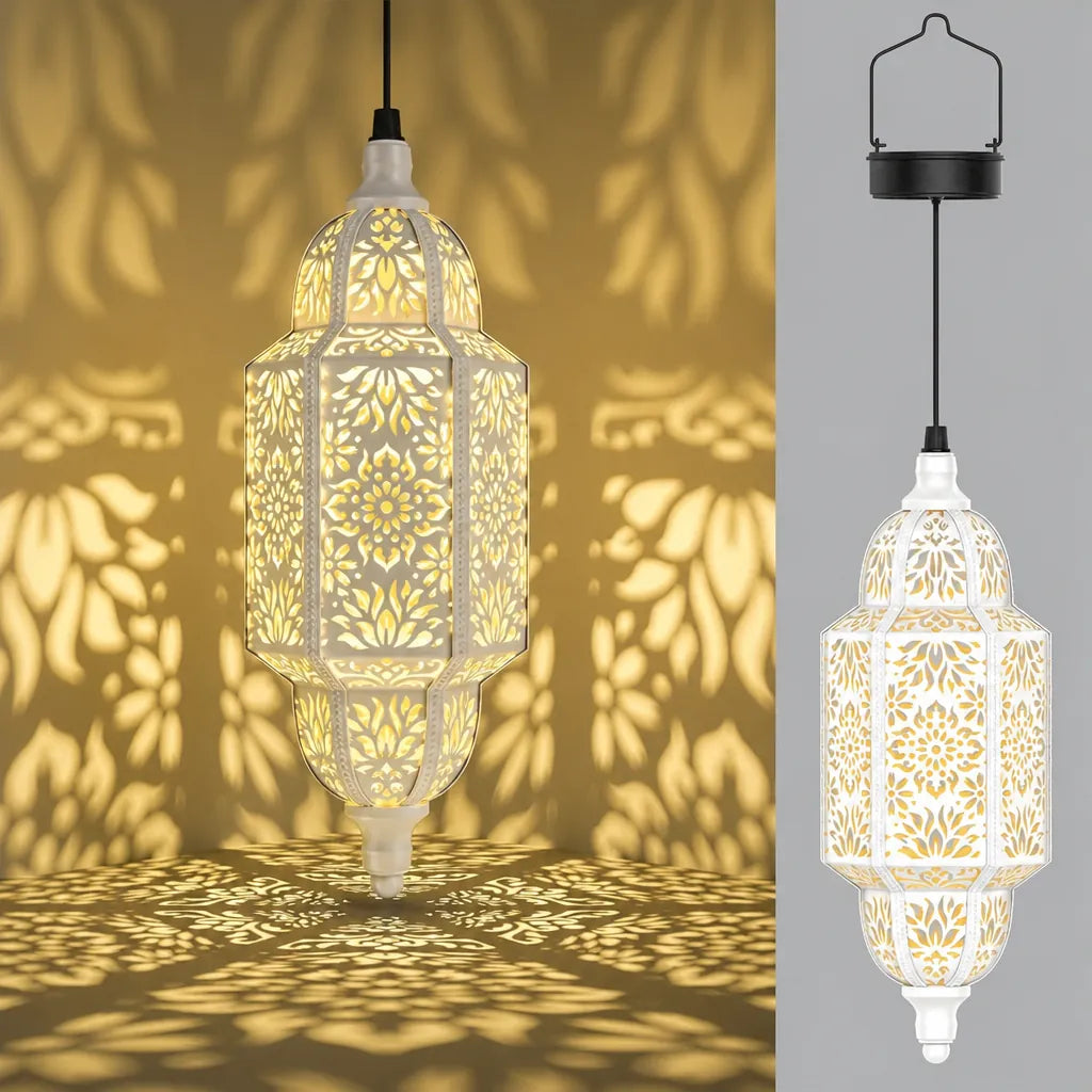 Solaris - Moroccan Solar Hanging Garden Lantern - Purple