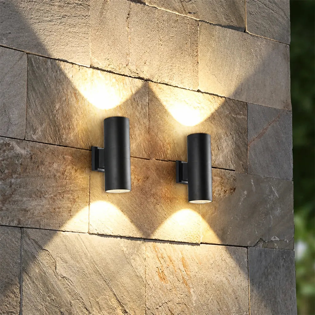 Vexolar - Up Down Outdoor Wall Light Cylindrical - Black