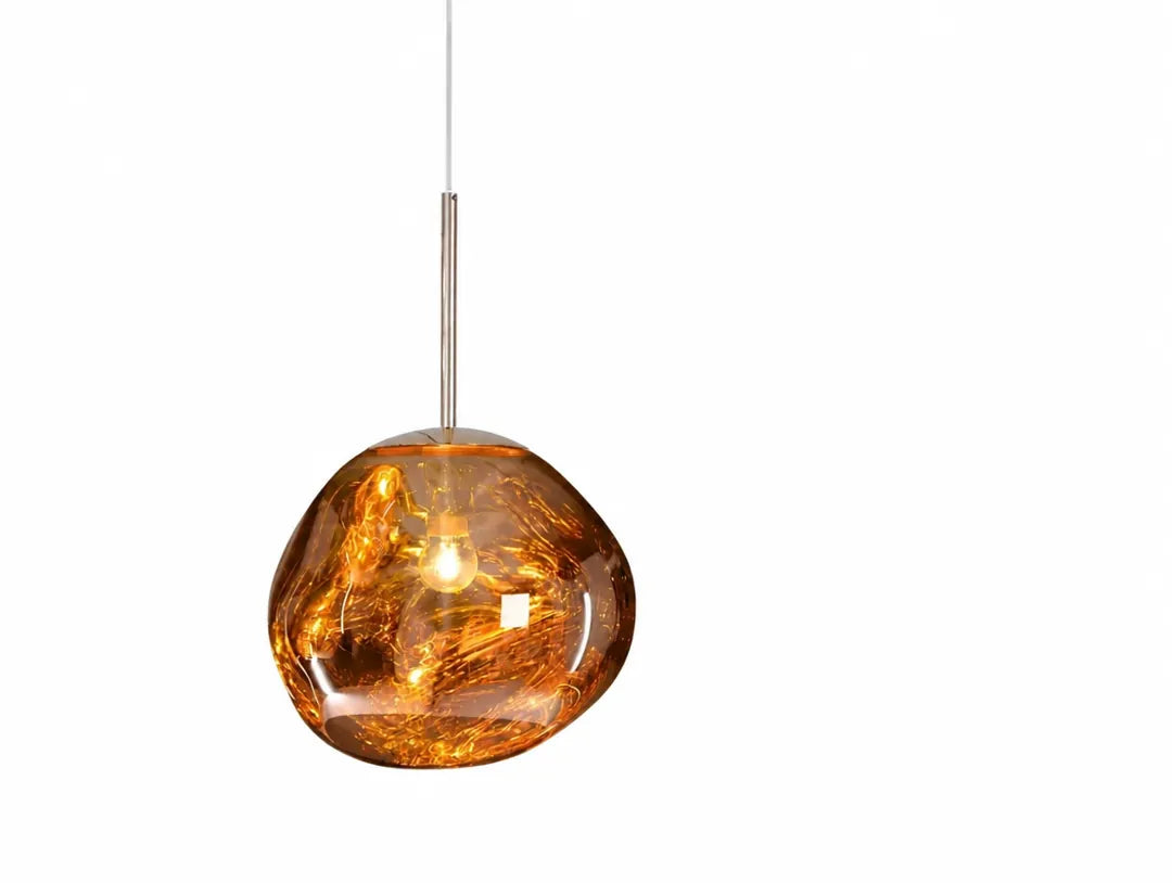 Lavorra - Irregular Molten Glass-Style Pendant Ceiling Light - Yellow
