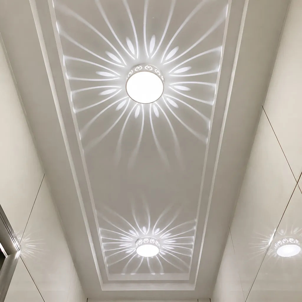 Solarra - Decorative Flush Ceiling Light Sunburst Pattern
