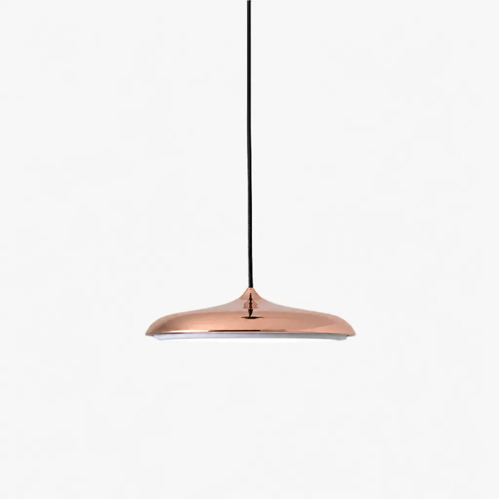 Diskara - Flat Round LED Pendant Ceiling Light - Rose Gold