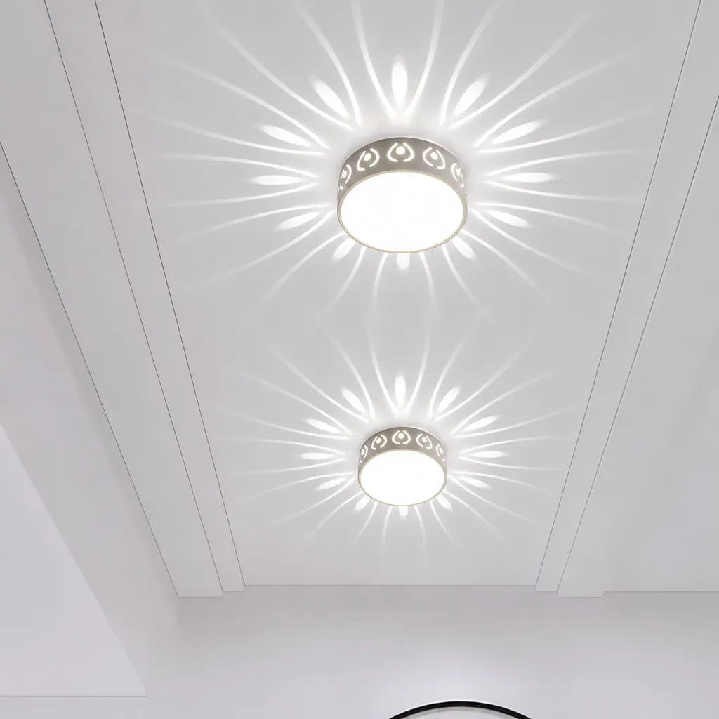 Solarra - Decorative Flush Ceiling Light Sunburst Pattern