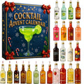 Blue cocktail advent calendar with 24 mini hanging bottle decorations
