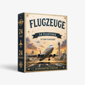 Aircraft-themed 24-day advent calendar box with illustrated aviation artwork