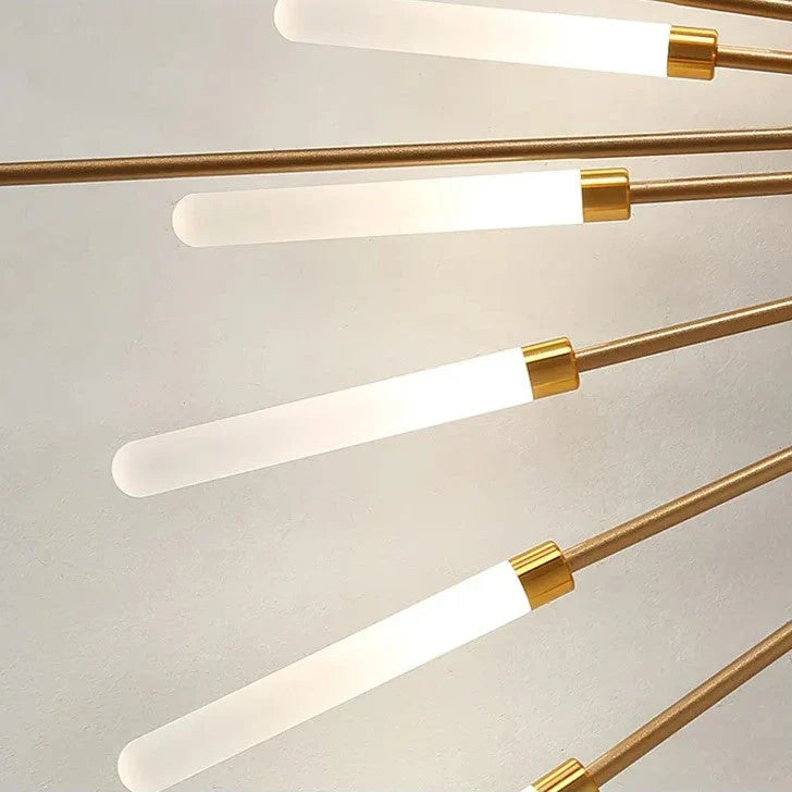 Modern radial LED ceiling light with multiple linear light bars