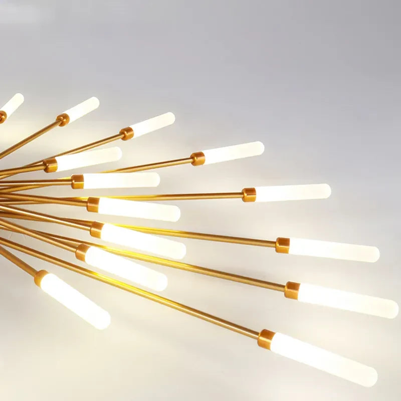 Modern radial LED ceiling light with multiple linear light bars