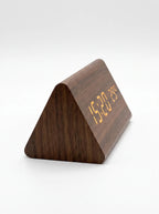 Digital Clock LED Wooden Triangular Alarm Temperature Display