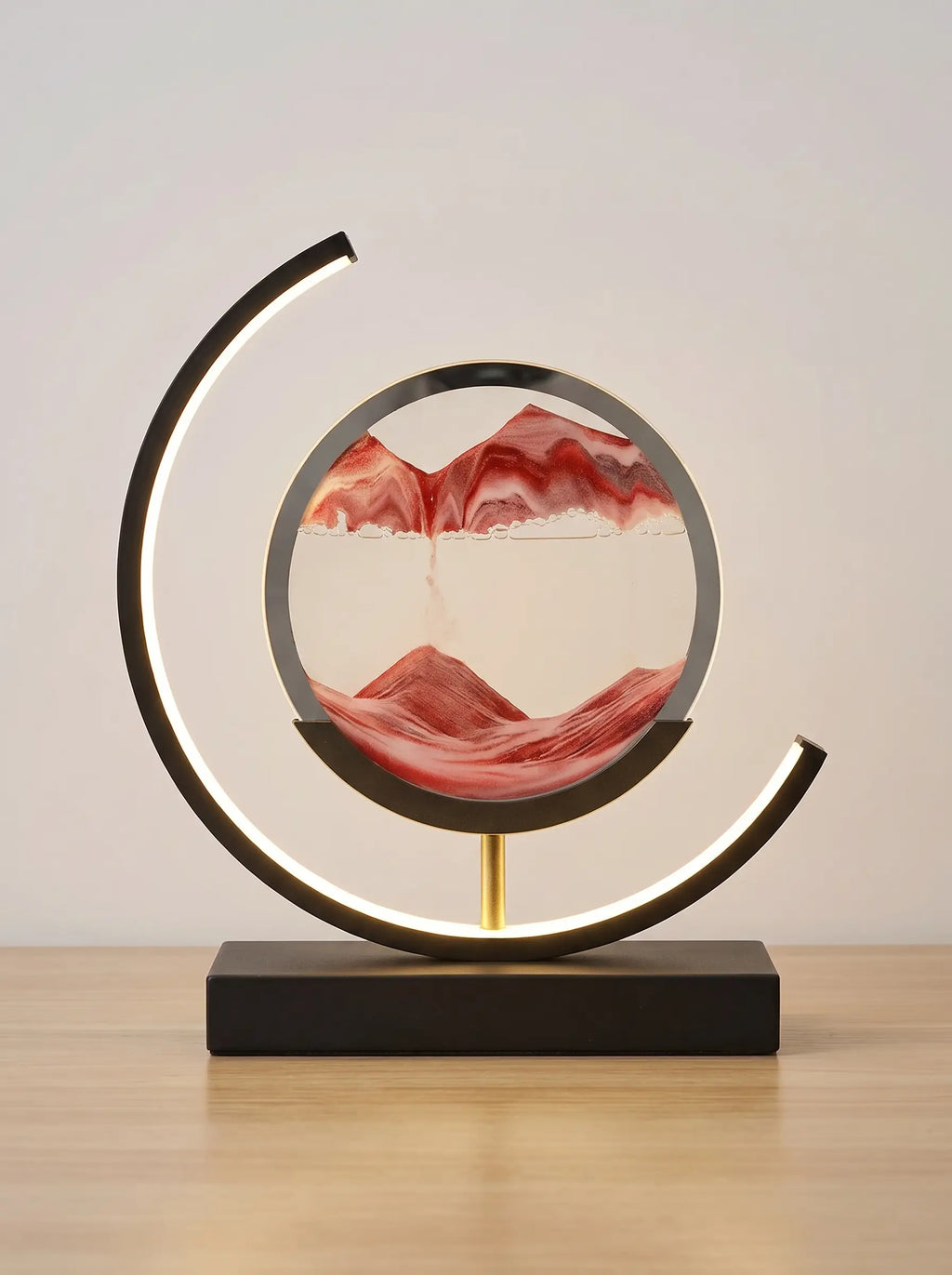 Sandglow – Moving Sand Art Table Lamp Crescent Frame