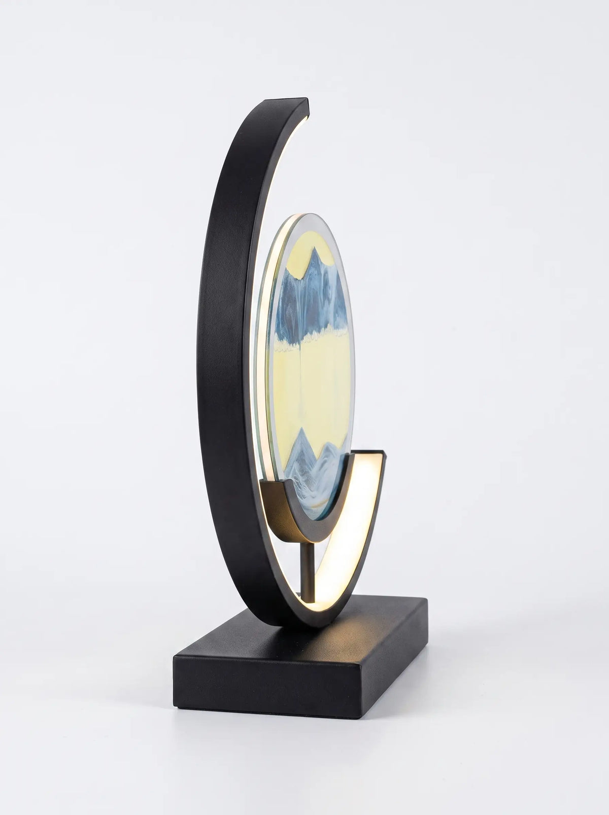 Sandglow – Moving Sand Art Table Lamp Crescent Frame - Blue