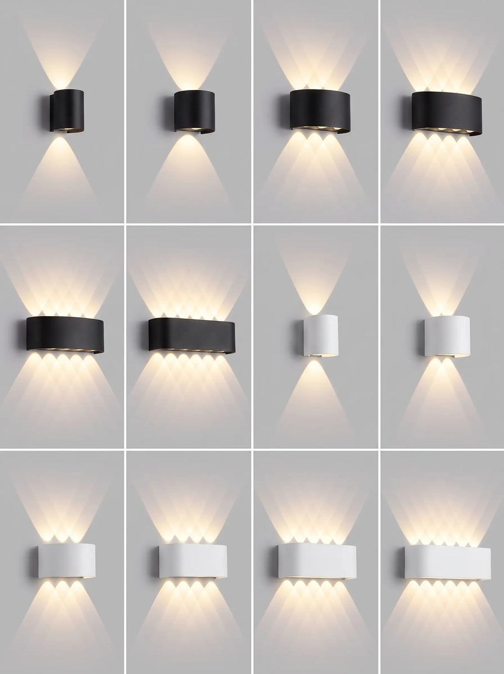 Walluxe - Up-Down Bi-Directional Outdoor Wall Light Garden & Entrance Illumination - Black 2w