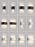 Walluxe - Up-Down Bi-Directional Outdoor Wall Light Garden & Entrance Illumination - Black 2w
