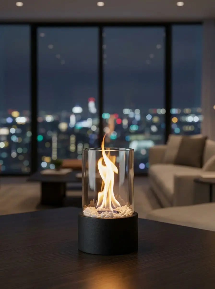 Flamova - Smoke-Free Bioethanol Table Fireplace Indoor & Outdoor Use - Black