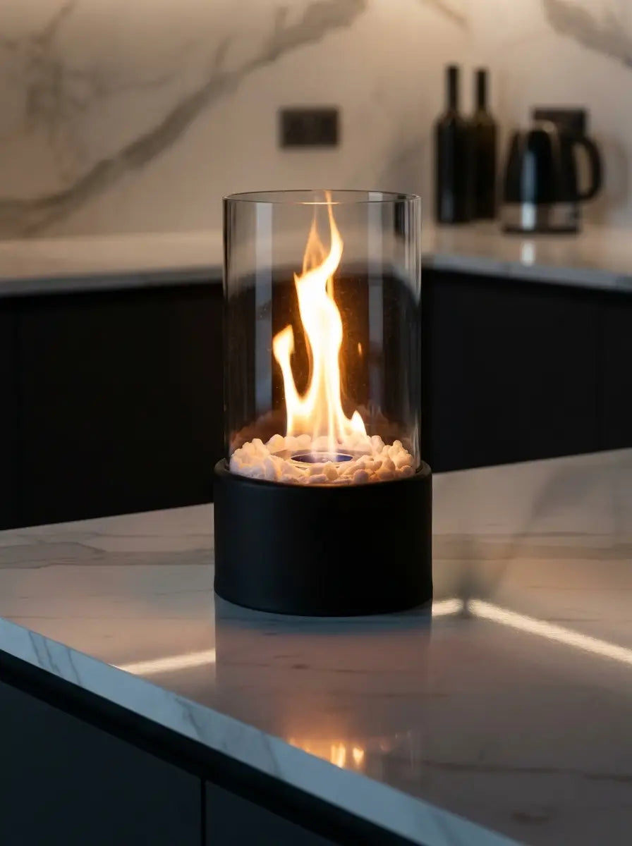 Flamova - Smoke-Free Bioethanol Table Fireplace Indoor & Outdoor Use - Black