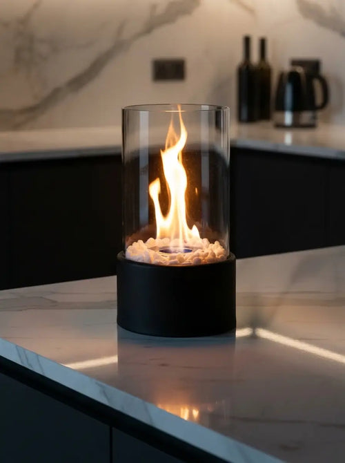 Flamova - Smoke-Free Bioethanol Table Fireplace Indoor & Outdoor Use - Black