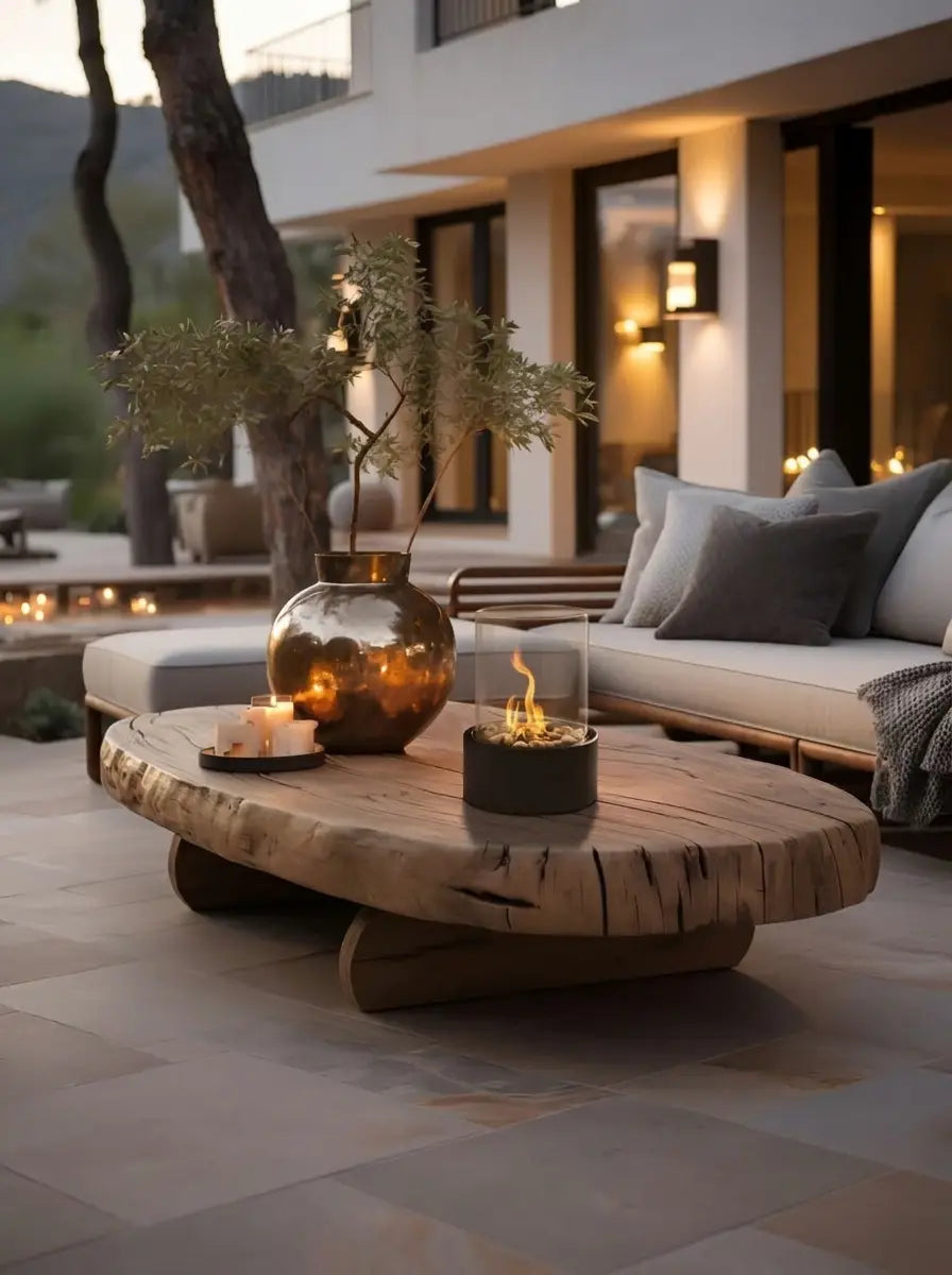 Flamova - Smoke-Free Bioethanol Table Fireplace Indoor & Outdoor Use - White