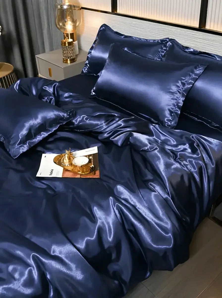 Silkara - Satin-Finish Duvet Cover Bedding Set Bedroom Styling - Teal