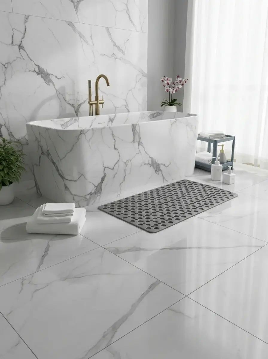 Drainova - Perforated Anti-Slip Shower Mat for Wet Bathroom Floors - Grey