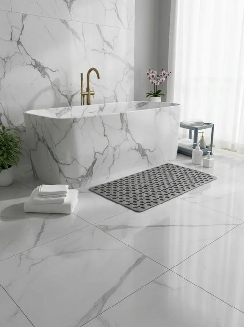 Drainova - Perforated Anti-Slip Shower Mat for Wet Bathroom Floors - Grey