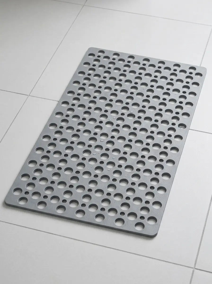 Drainova - Perforated Anti-Slip Shower Mat for Wet Bathroom Floors - Grey