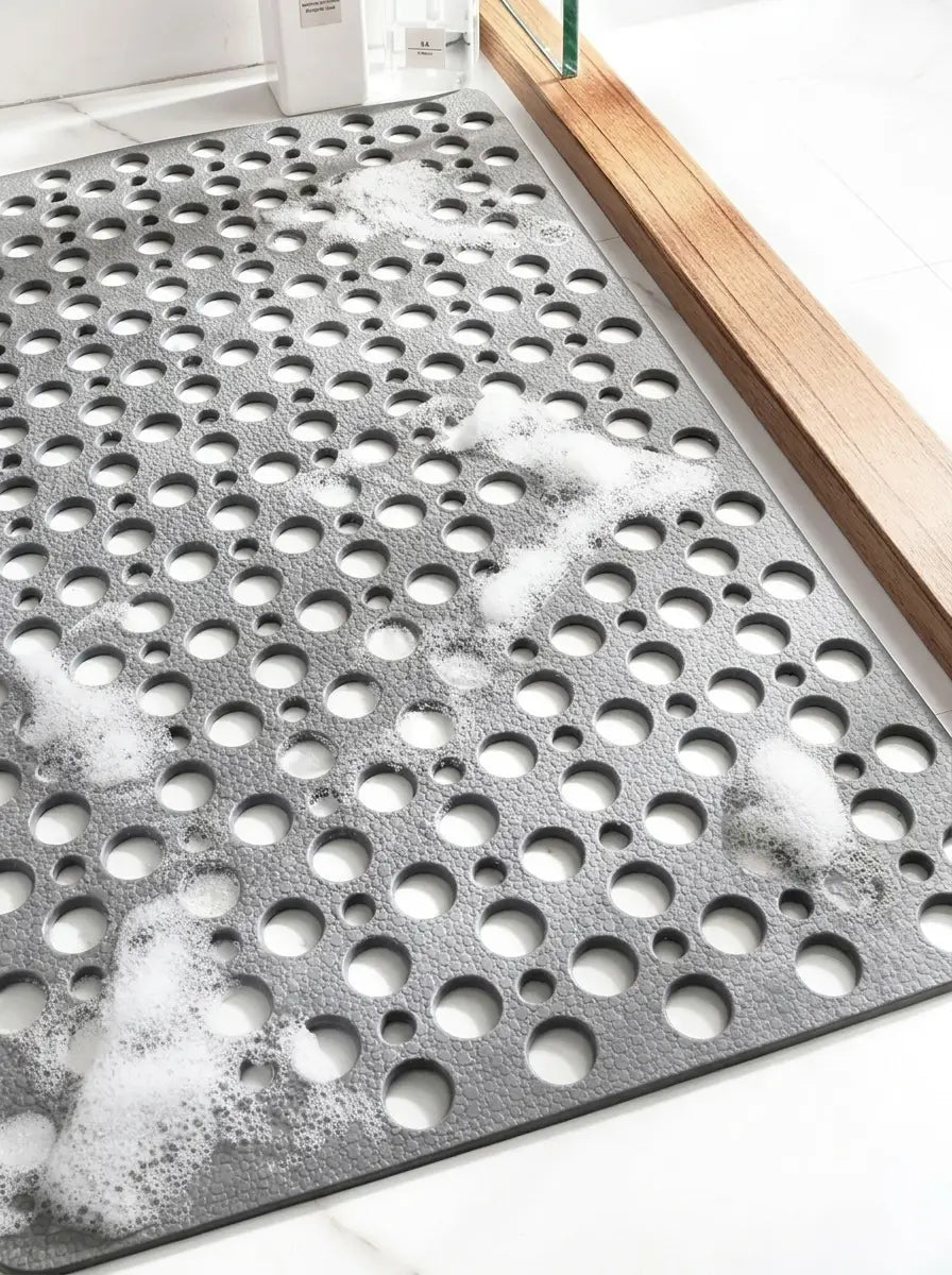 Drainova - Perforated Anti-Slip Shower Mat for Wet Bathroom Floors - Grey
