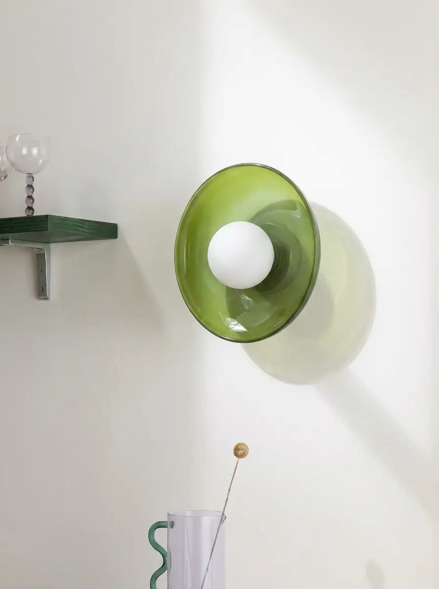 Orbela - Flush Mount Ceiling Light Round Disc Shade with Globe Bulb Lounge & Living Room - Yellow