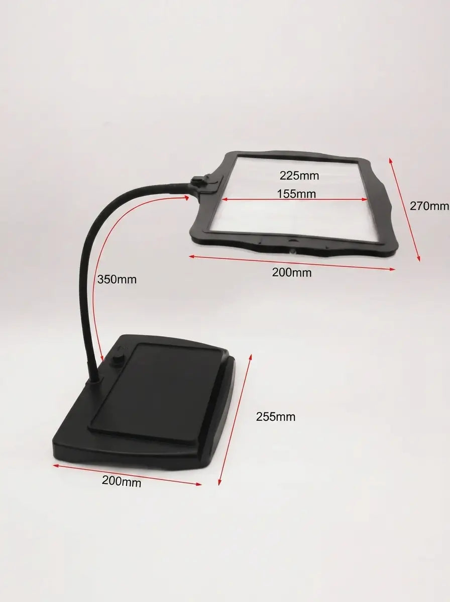 Magnara - LED Magnifying Desk Lamp with Flexible Gooseneck Arm Hands-Free Reading - Black