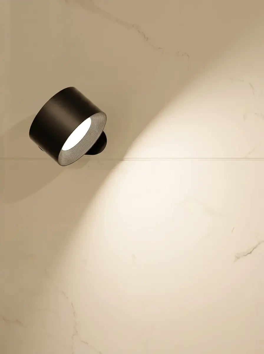 Volnix - Wireless Rotatable Round Wall Light Bedside - Wood