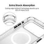 Clear matte iPhone case with pale pink back and circular ring detail
