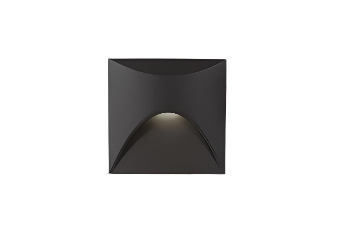 LED wall light with curved front detail and motion sensor