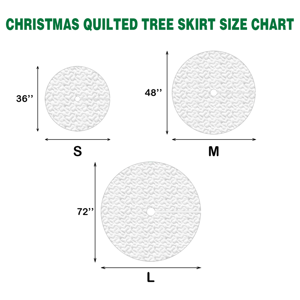 Quilted Christmas tree skirt with nativity scene, sheep and white border