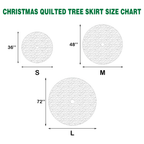 Quilted Christmas tree skirt with nativity scene, sheep and white border