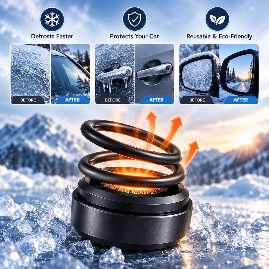 Portable heater with a glowing spiral coil and rounded base