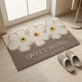 Brown floral door mat with cream flowers and Sweet Home text